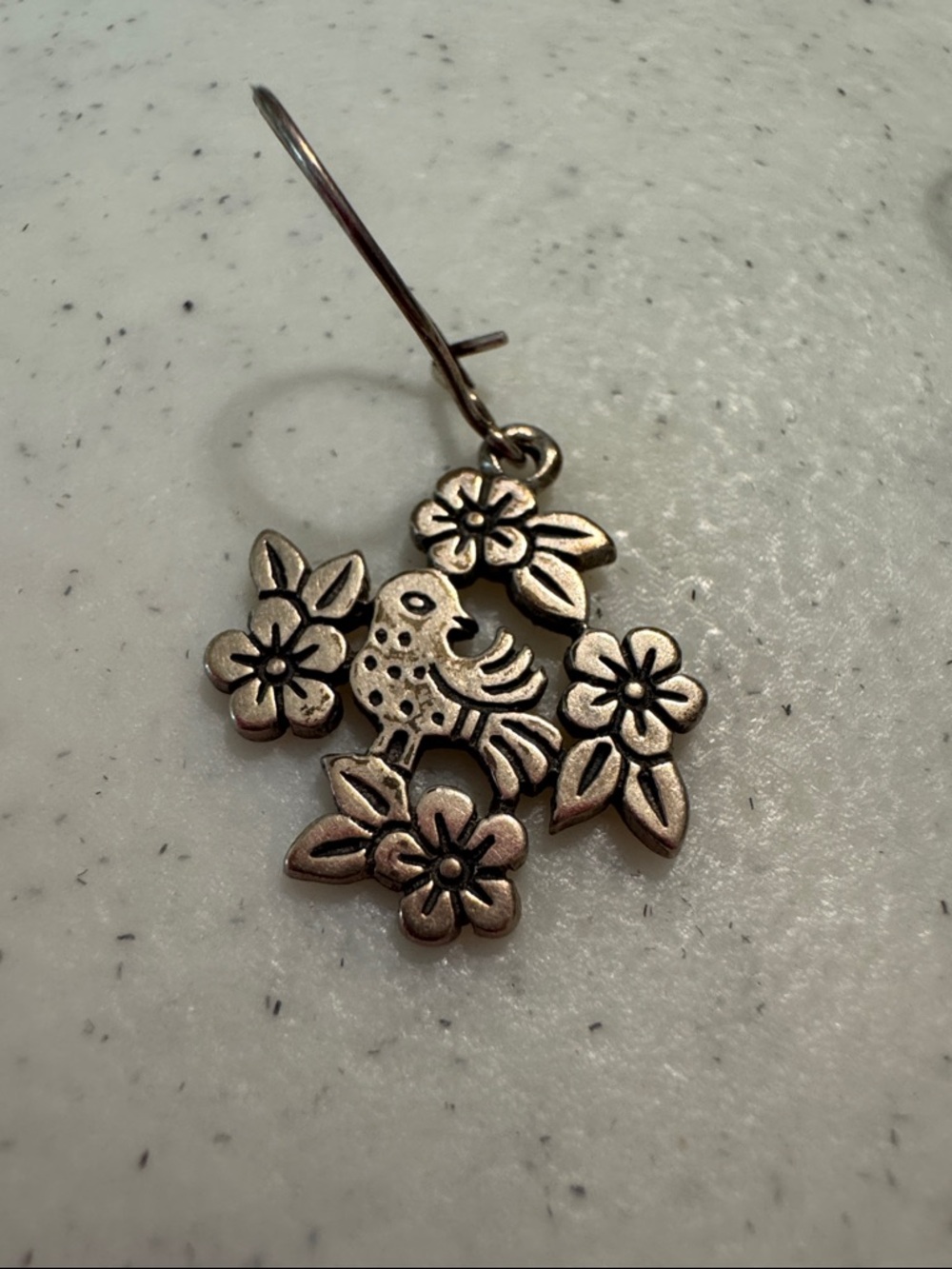 James Avery Bird & Flowers Sterling Silver Retired Earrings - Picture 6 of 6